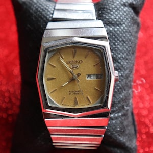 Vintage Seiko 5 automatisch horloge: 21 juwelen Japans model, roestvrij staal