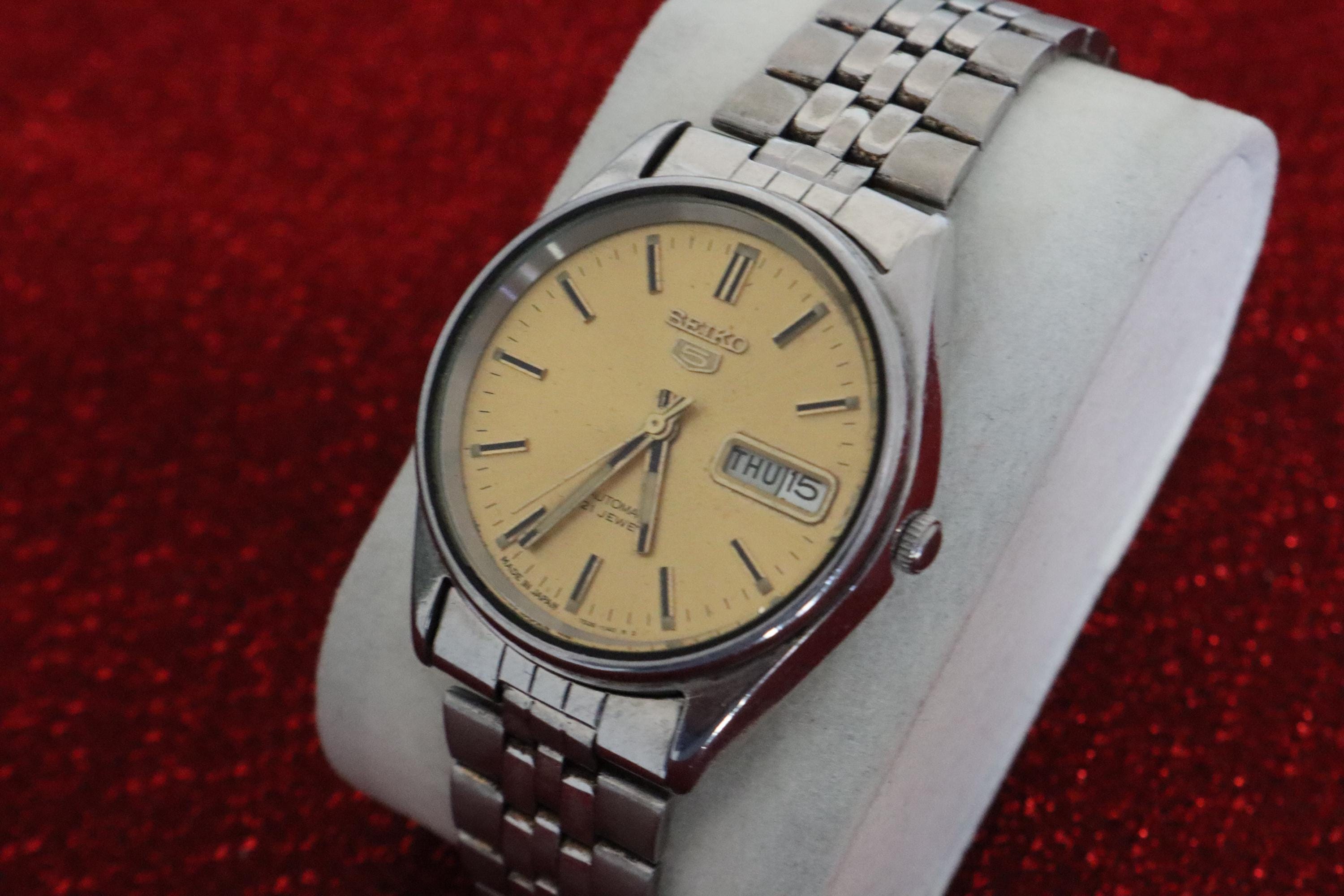 SEIKO】セイコー 5　自動巻 腕時計 21石 ヴィンテージ OH済‼️ セイコー5 オートマチック 21石 - ヴィンテージ腕時計 - 日本製 - Etsy