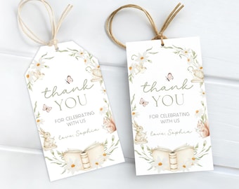 Storybook 1st Birthday Thank You Tag | Chapter One Birthday Favor Tag | First Chapter Birthday Decor | Book Themed Birthday Gift Tag | BR12