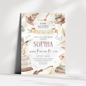 Editable Wizard Baby Shower Invitation | Magic School Baby Shower Invite | Magical Baby Shower Invite | Wizard Boy Baby Shower Evite | SB2
