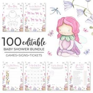 Fairy Baby Shower Game Bundle | Magical Fairy Baby Shower Game Set | Floral Fairy Garden Baby Shower Games | Girl Fairy Game Package | SB3