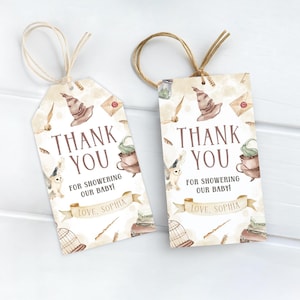 Wizard Baby Shower Thank You Tag | Magic School Baby Shower Favor Tag | Magical Baby Shower Party Decor | Wizard Boy Shower Gift Tag | SB2