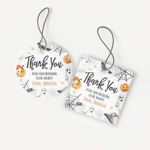A Little Boo Baby Shower Favor Tag | Halloween Baby Shower Thank You Tag | Cute Ghost Baby Shower Decor | Spooky Baby Shower Gift Tag | SB4