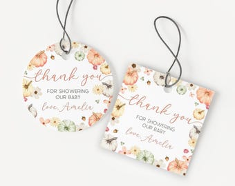 Little Pumpkin Baby Shower Favor Tag | Pumpkin Baby Shower Thank You Tag | Fall Baby Shower Gift Tag | Autumn Baby Shower Party Decor | SB26