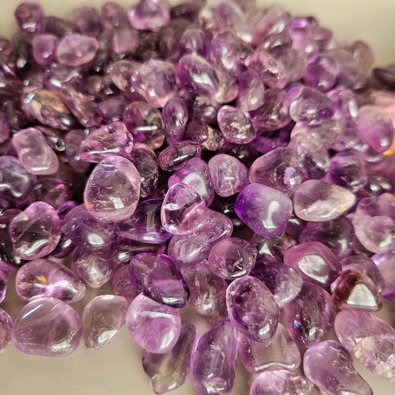 Amethyst Tumbled Stones Bulk Small Natural Purple Crystal Polished