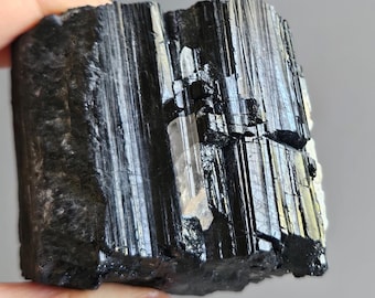 Raw Black Tourmaline crystal chunk collection natural grounding stone protection meditation altar home decor mineral specimen gift schorl