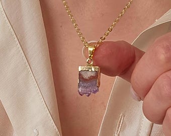 Amethyst Birthstone Necklace Gift for Her Raw Crystal Jewellery Stress Relief Self Care Birthday Gift for Mum crystal jewelry