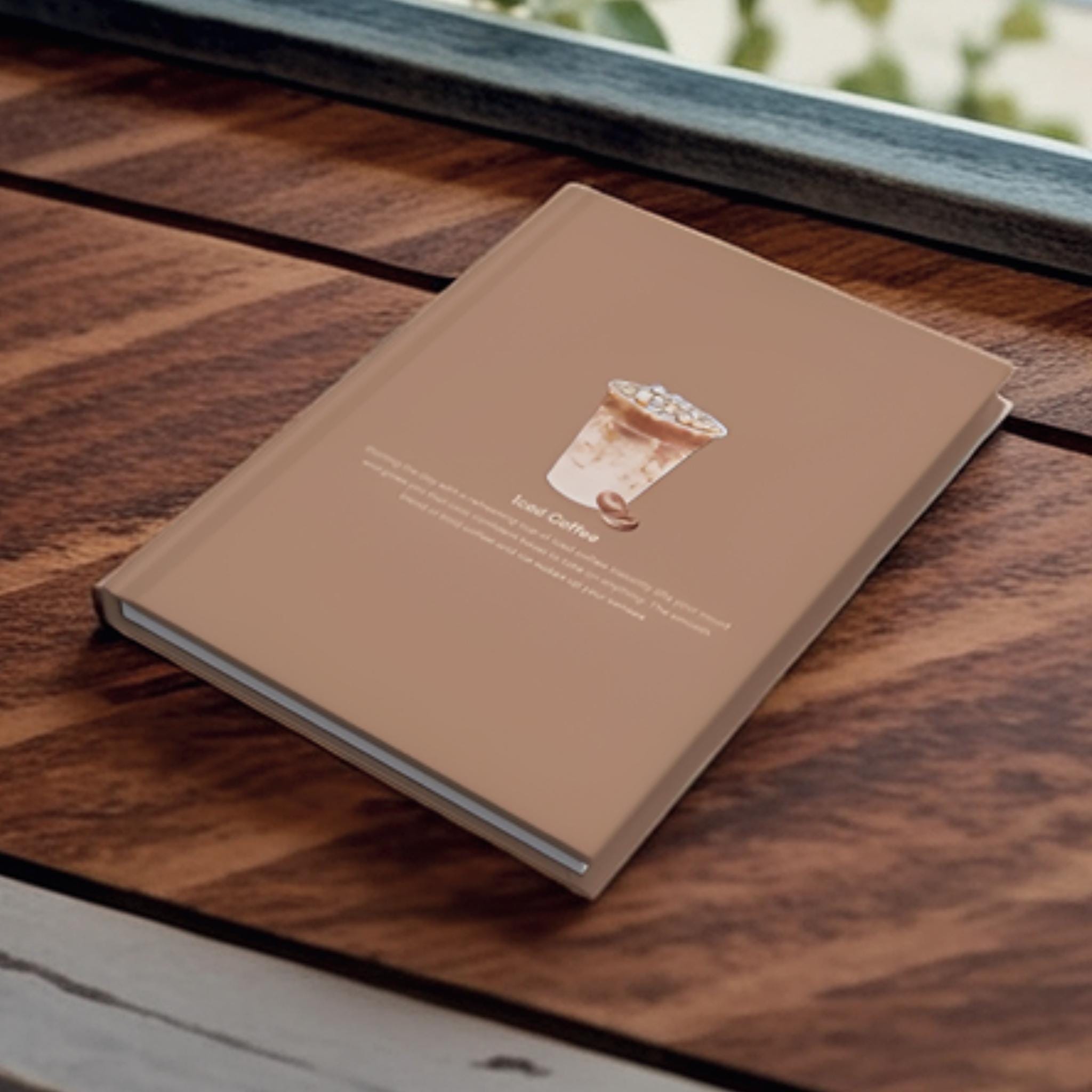Iced Coffee Lover's Hardcover Journal – Aesthetic Coffee Notebook Gift – Barista Writing Diary – Cute Coffee Stationery
