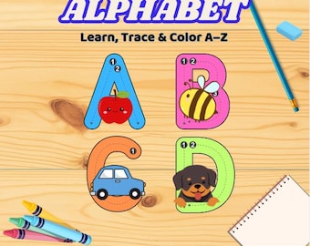 Alphabet Tracing Worksheets A-Z: Preschool Letter Tracing & Coloring (PDF Printable)