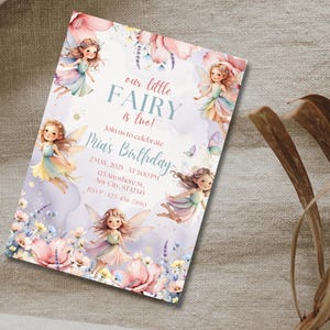 Fairy Birthday Invitation: Watercolor Wildflower Party Invite (Digital Download, 5x7 PDF Files)