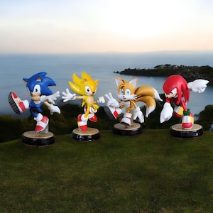 Set di figurine del Team Sonic, figure di Sonic, Tails e Knuckles in STL Personaggi collezionabili per Sonic 3D Stl / File STL