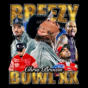Chris Brown Breezy Bowl XX Tour 2025 Tee Shirt PNG Design, Bootleg Tee, téléchargement immédiat et prêt à imprimer, 300 dpi