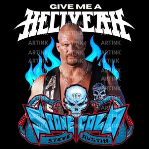 STONE COLD T Shirt Design. Png Digital 4500x5100 px. WWE, Boxer, Retro, 90s Vintage, Bootleg Tee. Instant Download And Ready To Print.