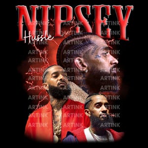 Nipsey Hussle Rapper shirt designs. 90&#39;s vintage PNG, Bootleg Rap Tee Shirt Design. 4500x5100 px 300 dpi.