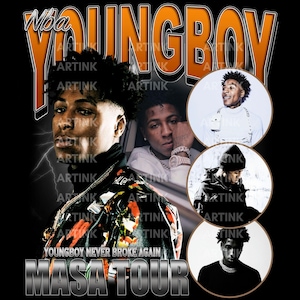 NBA Youngboy Masa Tour TShirt PNG Design, Bootleg Tee, Instant Download And Ready To Print