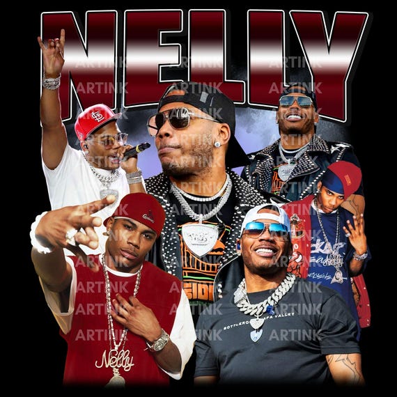☆Nelly☆ Hiphop G-rap NELLY T Shirt Design. PNG Digital 4500x5100 Px. Rap, Rapper