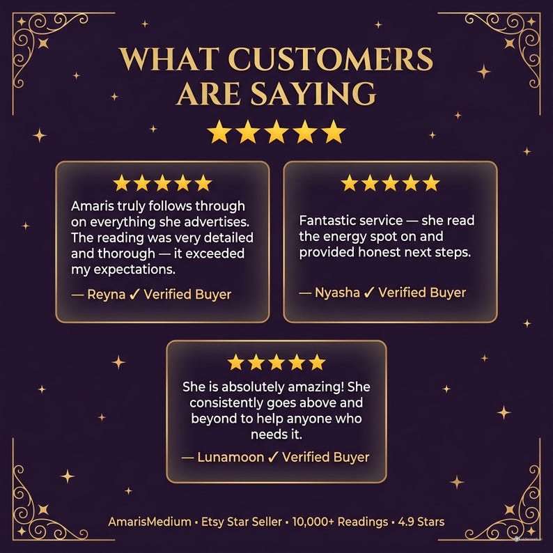 May include: A dark purple graphic featuring the text WHAT CUSTOMERS ARE SAYING with five gold stars. Three rectangular boxes contain customer reviews with five-star ratings, attributed to Reyna, Nyasha, and Lunamoon, all marked as Verified Buyer.