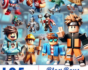 Blox Game Boys Png, Blox Birthday, Roblox Character Clipart, Instant Download, Blox Party Favors, Roblox Sublimation, Blox Printable