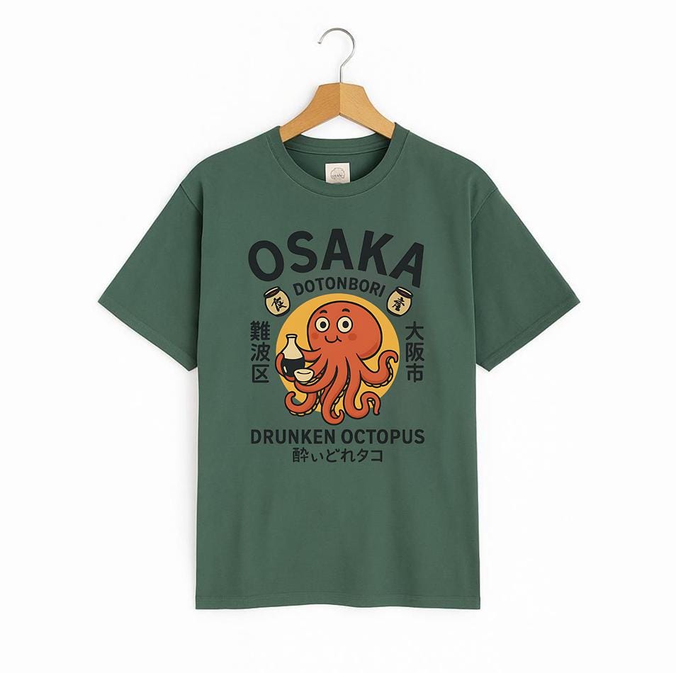 Drunken Octopus Osaka Shirt | Funny Japanese Streetwear Tee