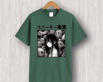 Spooky Tokyo Pink Manga T-shirt | Japanese Horror Girl Tee
