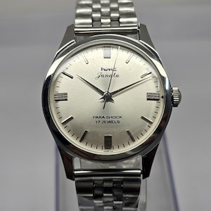 Vintage HMT Janta Hand-Winding Watch: Indian Made Sunburst Dial, 17 Jewels