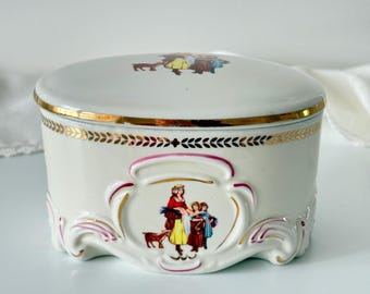 Vintage Yardley English Lavender Powder Bowl, Royal Warrant Trinket Box, Lidded Vanity Jar
