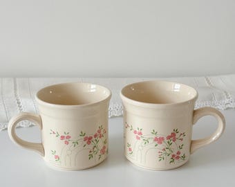 Juego de 2 tazas vintage Biltons, tazas de té con diseño floral rosa