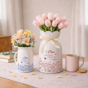 Personalized Birth Flower Vase for Grandma, If Nana Were Flower I'd Picked You, Mimi Gift, Mother's Day Gift, Birthday Gift for Mom