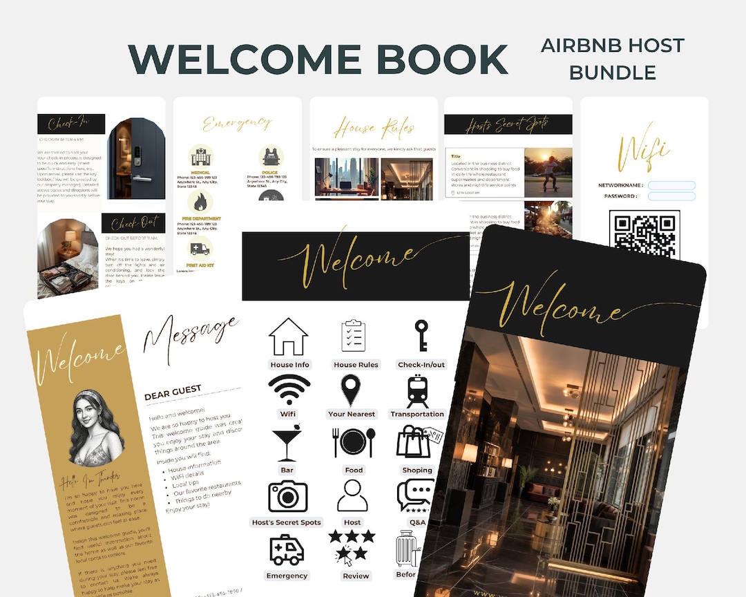 Editable Airbnb Book Template, Canva Host Binder (digital