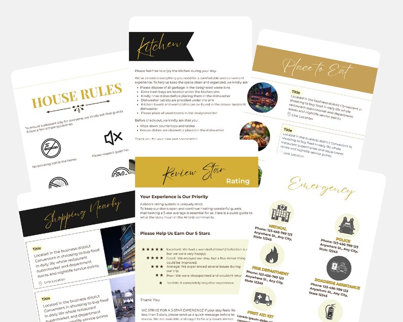 Editable Airbnb Book Template, Canva Host Binder (digital