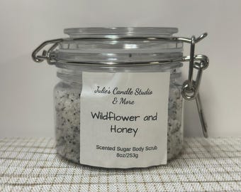 Wildblumen und Honig duftendes 230 ml Körperpeeling