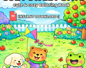 Cozy & Cute and cozy coloring pages, 50 cozy and fun illustrations (Printable Instant Digital Download PDF)