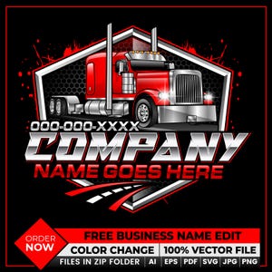 Trucking Company Logo, Semi Truck Logo Design, Transport Business Logo, Trucking Decal Logo, Logistics Logo, Moving Truck Logo, Trucker Logo