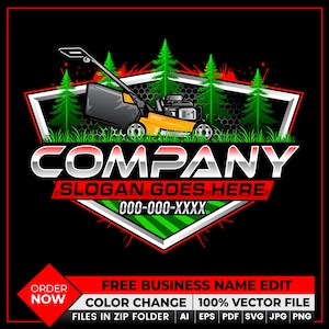 Personalized Lawn Care Logo Design, Professional Landscaping Logo, Zero Turn Lawn Mower Logo, Gardening Logo, Lawncare Templates, Lawn Logo