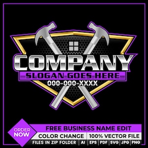 Home Repair Logo Design, Home Builders Logo, Construction Logo, Handyman Services Logo, Home Remodeling Logo, Diy Roofing Business Logo