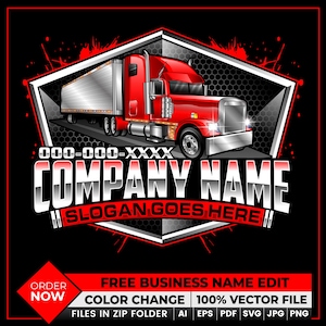 Semi Truck Business Logo, Box Truck Logo Svg, Digital Trucking Logo Design, Transport Logo, Logistics Logo, Dispatcher Logo, 18 Wheeler Logo