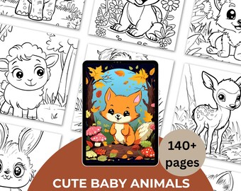 Desenhos de animais bebês para colorir | Mais de 140 páginas fofas para imprimir (download em PDF)
