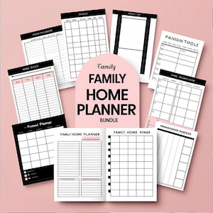 Digital Family Planner Google Sheets Family Calendar Excel Chore Chart Editable To Do List Household Planner Family Budget Tracker Bundle