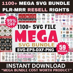 1100+ Mega Svg Bundle, Entire Shop Svg Bundle, Commercial Svg File, T-Shirt Designs SVG, Svg Files for Cricut, Silhouette Cut Files, Svg