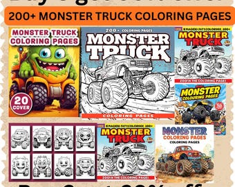 Mais de 200 páginas para colorir de Monster Truck: para imprimir para crianças (SVG PNG PDF)