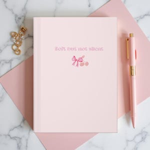 Pink Coquette Hardcover Journal, Lined Diary Notebook, Writing Journal for Women, Girly Journal, Matte Finish Journal