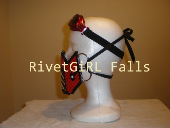 Kandi MADE TO ORDER D-Ring StarPentagram inspired Cyber Raver Gothic Mask