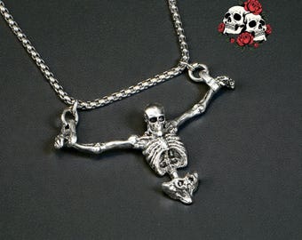 Darkacademy Gothic Schmuck | Schädel-Halskette für Männer und Frauen | Gothic Schmuck | Skelett Anhänger Halskette | Biker Halskette | Geschenk