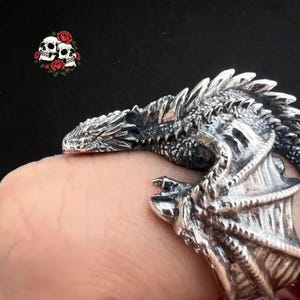 Winged Dragon Wrap Ring | Handmade Gothic Fantasy Jewelry | Vintage Mythological Creature Ring | Unique Gift for Men and Dragon Lovers |Gift