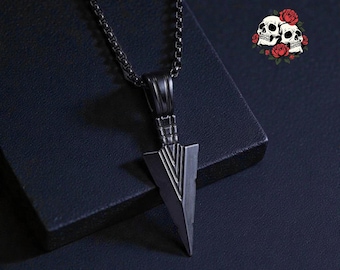 Wikinger Gungnir | Odin Speer Halskette | Nordische Mythologie Anhänger | Pfeilspitze Schmuck | Schutzamulett | Stahl Geschenk | Unisex