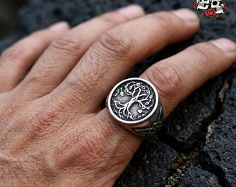 Yggdrasil Lebensbaum Ring für Männer | Keltischer Keltischer Ring | Spirituelles Schmuck Geschenk | Wikinger Statement Ring | Nordisches Geschenk