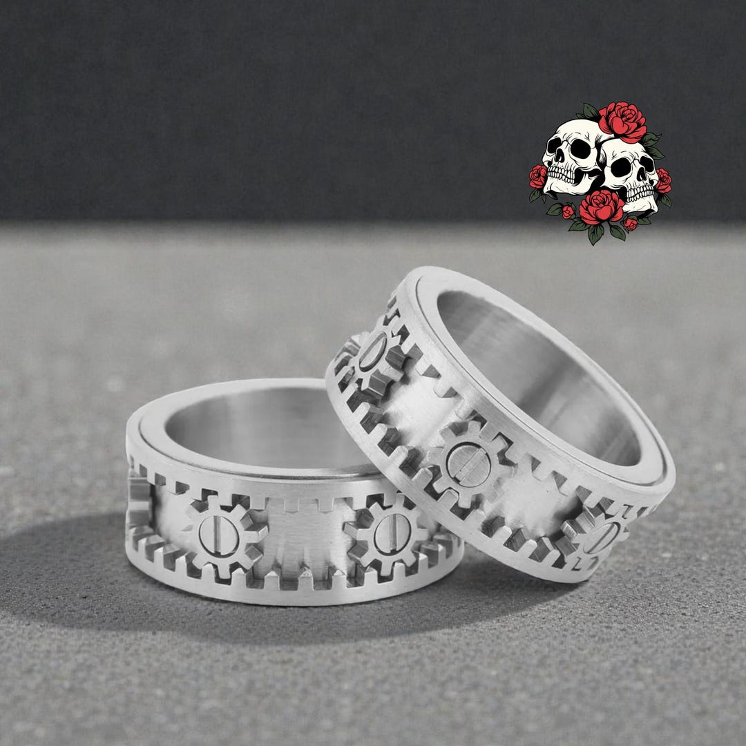 Titanium Steel Gear Rotation Ring | Anxiety Relief Ring for Men & Women ...