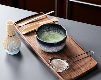 Japanese Matcha Mixer Set –6pc Bamboo Whisk, Spoon, Brush & Kettle – Matcha Tea Kit for Ceremony, Gift for Tea Lovers, Peace and tranquility