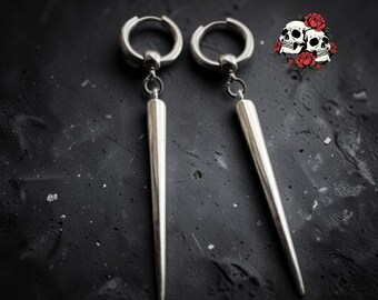 Leviathan-Spike-Ohrringe | Gothic-Grunge-Ohrhänger | Punk-Schmuck aus Edelstahl | Dunkle Alternative-Ohrringe | Statement-Geschenk