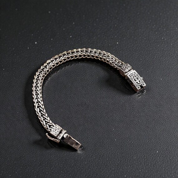 Vintage Silver Dragon Bone Chain Bracelet for Men Women | Double
